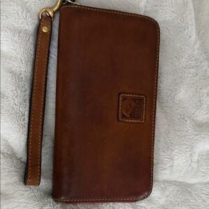 Brown Leather Wristlet Wallet